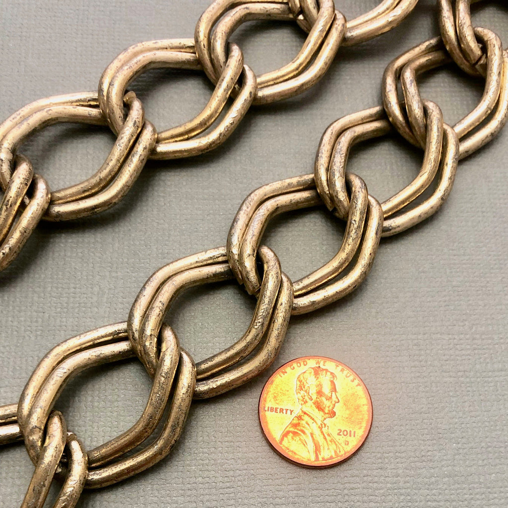 Vintage Double Link Aluminium Curb Chain 15x22mm (Sold By The Foot) (ALUM25)