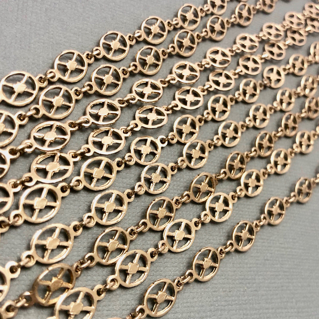 Aluminum Electroplated Brass Chain 7x14mm (Sold By The Foot) (ALUM28)