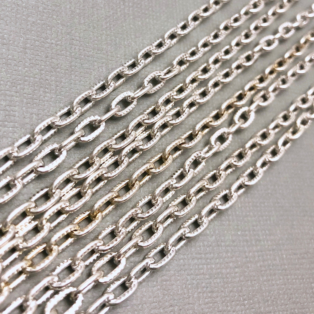 Small Silver Color Chain (Sold By The Foot) 6x11mm