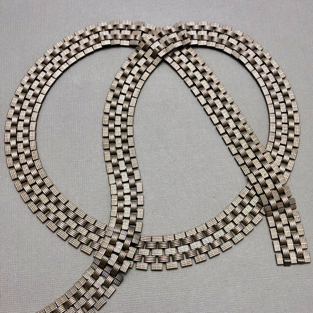 Silver Brick Chain (Sold By The Foot) 16.4mm Wide