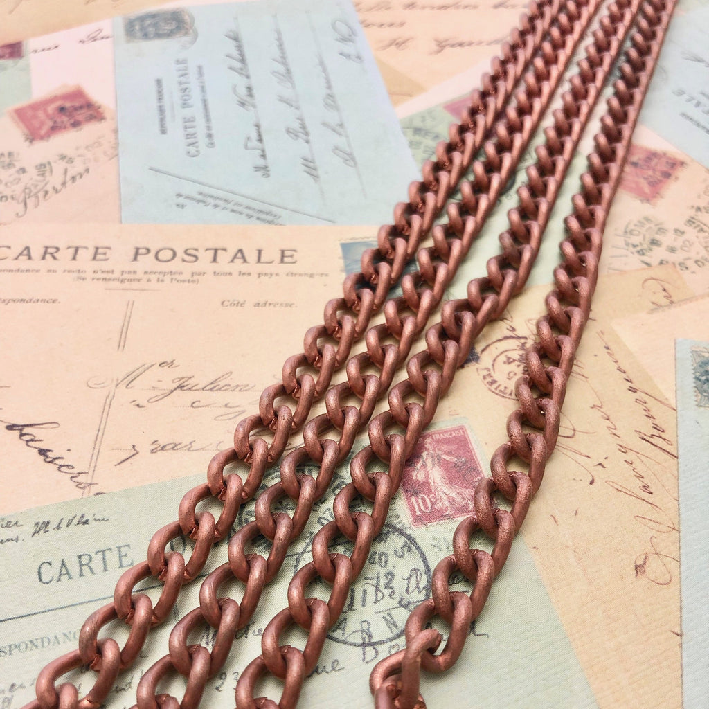 Wheat- Antique Copper Chain by the Foot