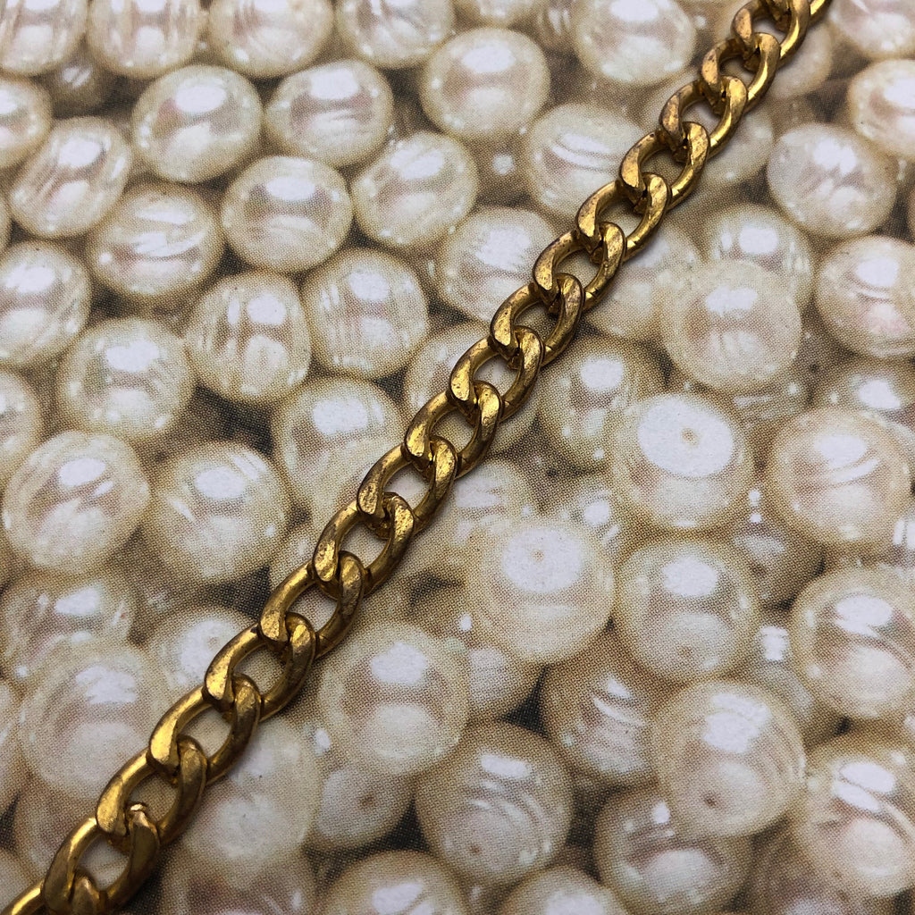 Vintage Brass Plated Curb Chain 5x7mm (Sold By The Foot) (BRA41)