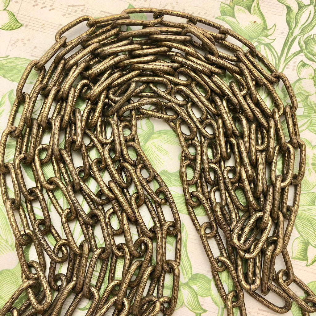 Vintage Brass Plated Chain Bronze Color (Sold By The Foot) 10x22mm (BRZ7)