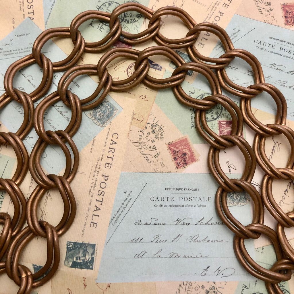 Vintage Double Link Brass Curb Chain 24x28mm (Sold By The Foot) (BRA63)