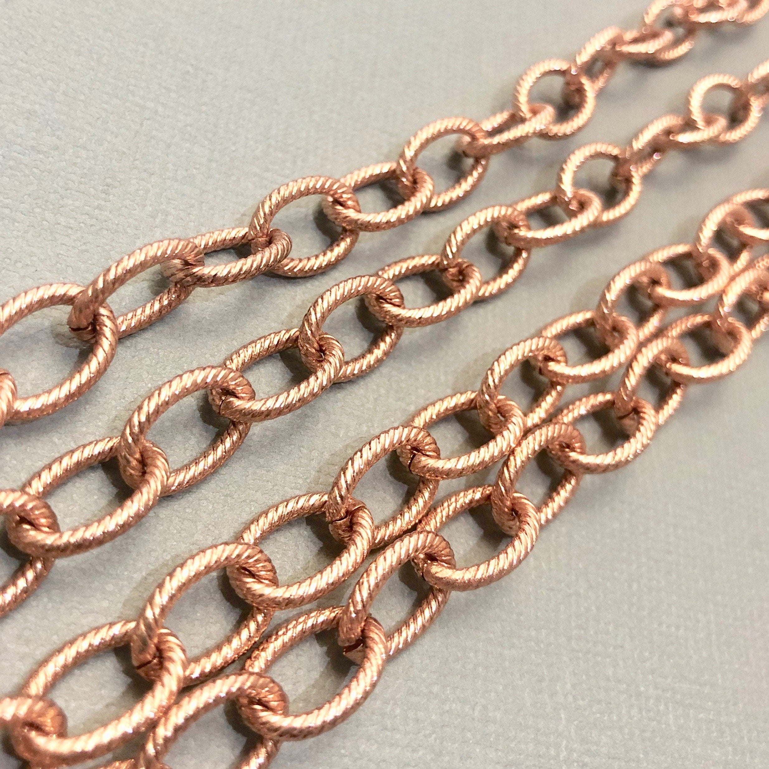 1970s Shiny Vintage Textured Copper Chain (Sold By The Foot) 9x13mm – The  Mod Ant