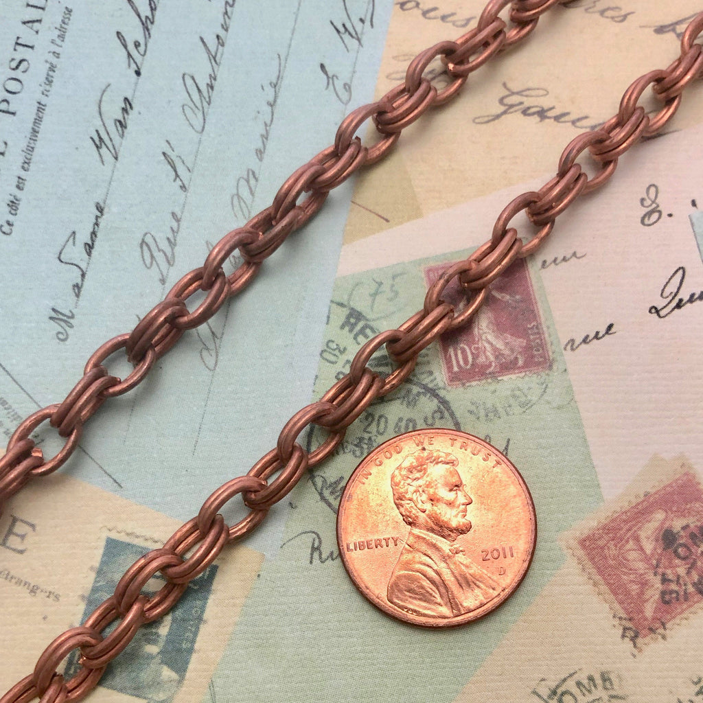 Oval Double Link Copper Chain (Sold By The Foot) 5x7mm (COPP33)