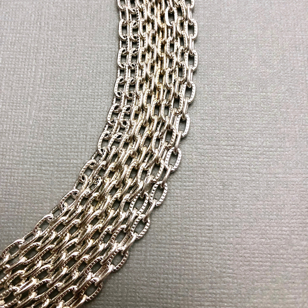 Small Silver Color Chain (Sold By The Foot) 6x11mm
