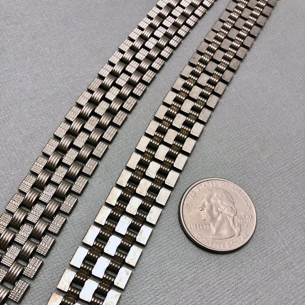 Silver Brick Chain (Sold By The Foot) 16.4mm Wide