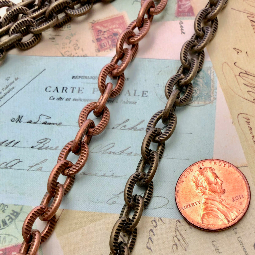 2 Styles Of Vintage Chain (Sold By The Foot) 7x10mm