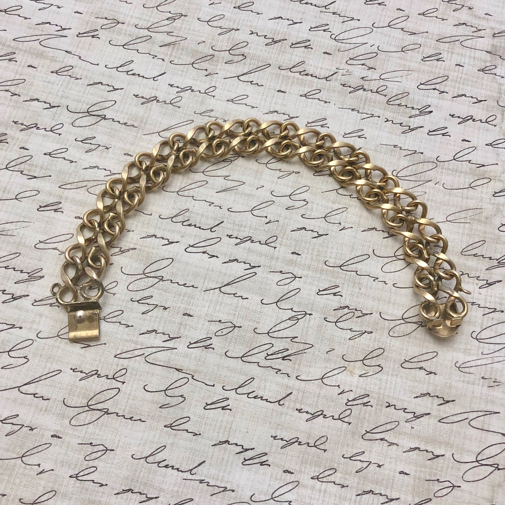 Vintage 12KT Gold Filled Charm Bracelet With Clasp (7.25 Inches)