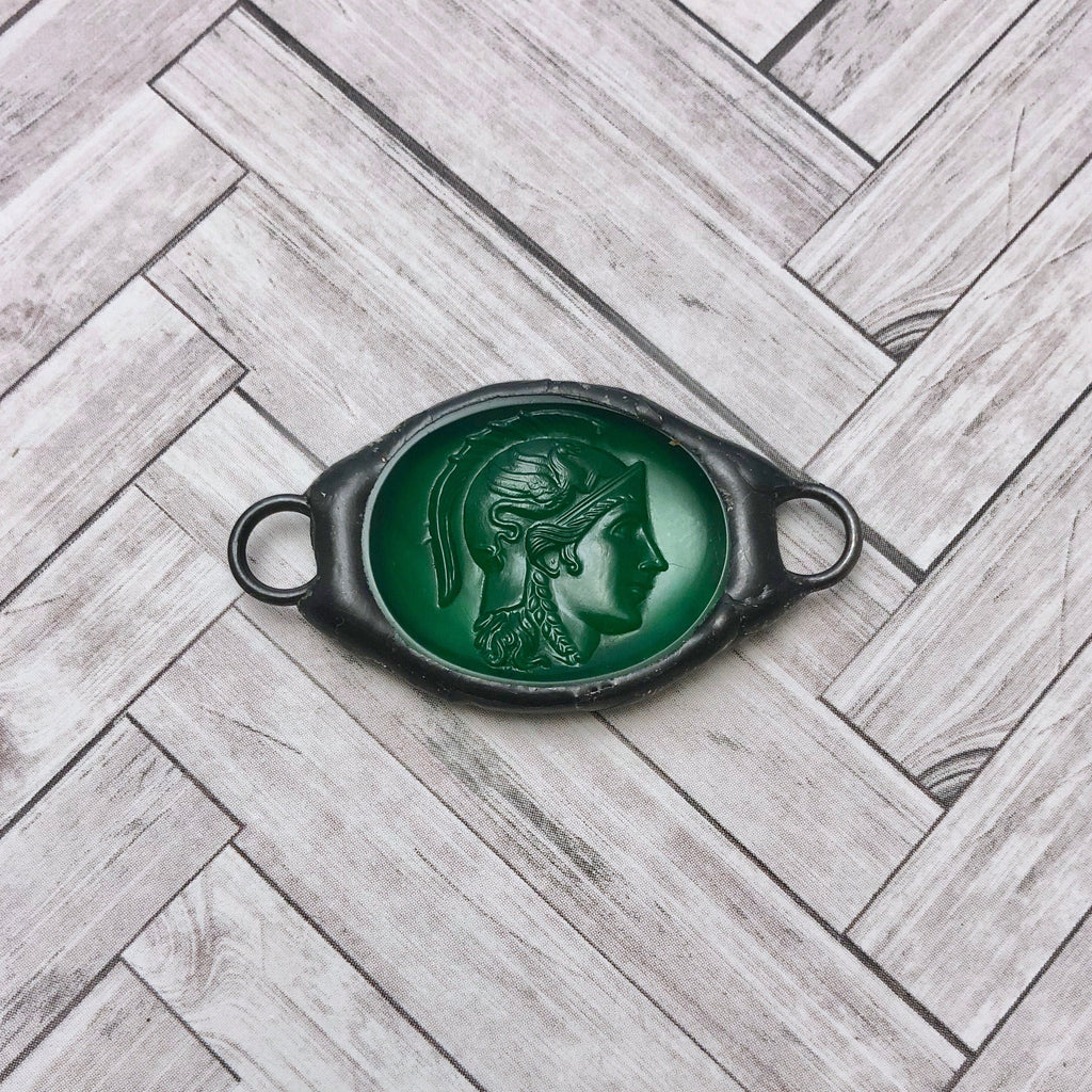 1950s Green Hand Soldered Centurion Glass Pendant (SGP26)