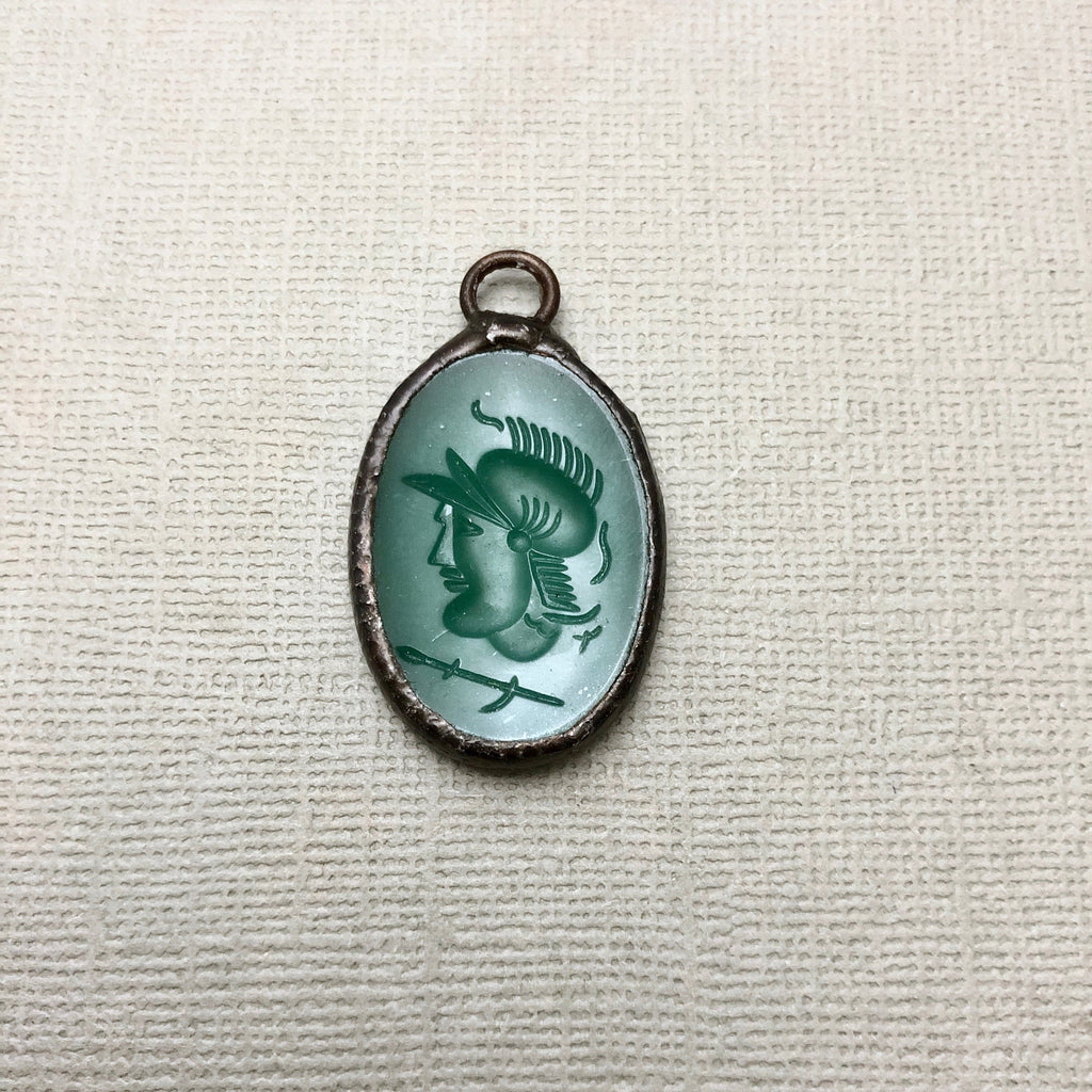 1940s Hand Soldered Centurion Glass Pendant (Available in 2 Options)