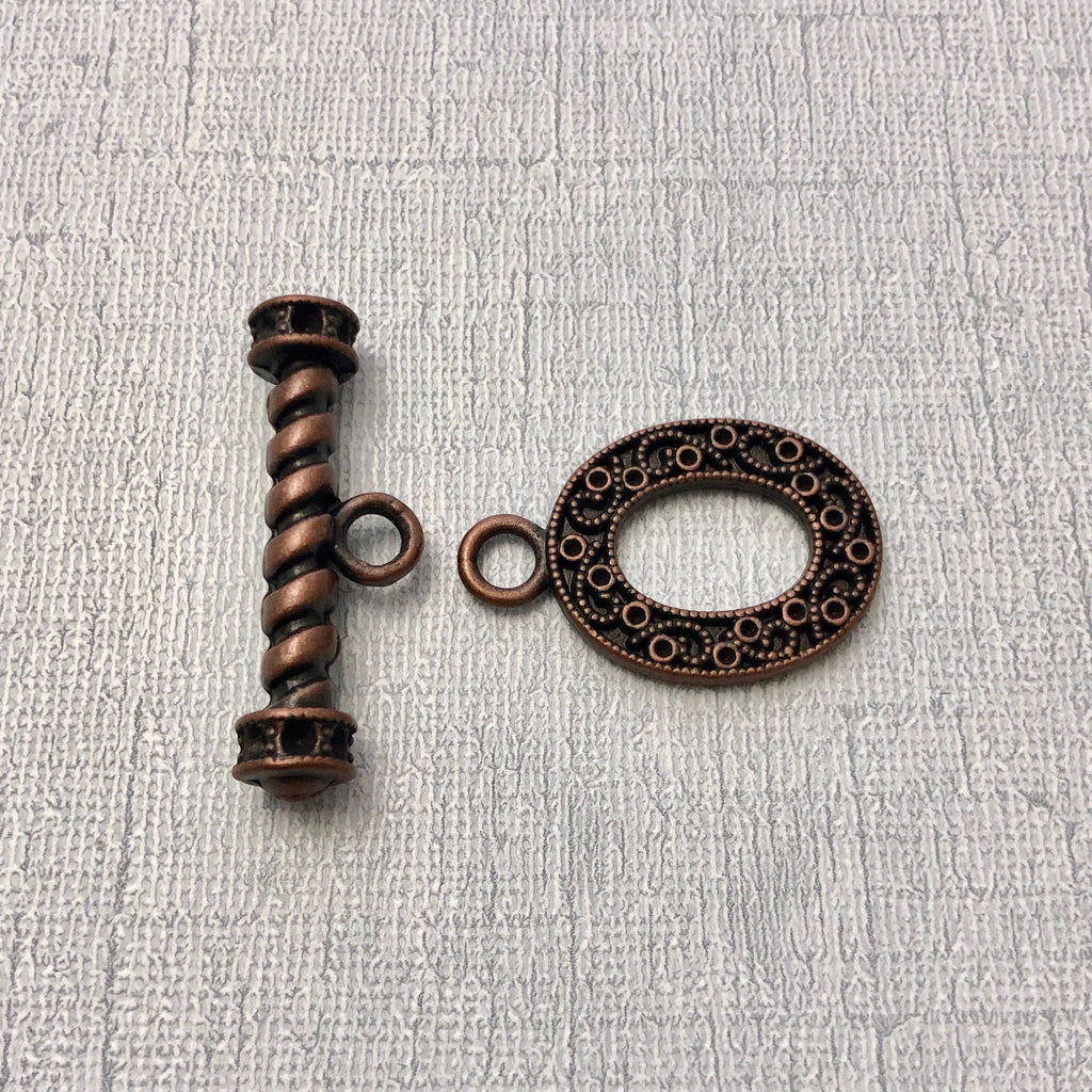 Copper Colored Detailed Metal Toggle Clasp MCL23