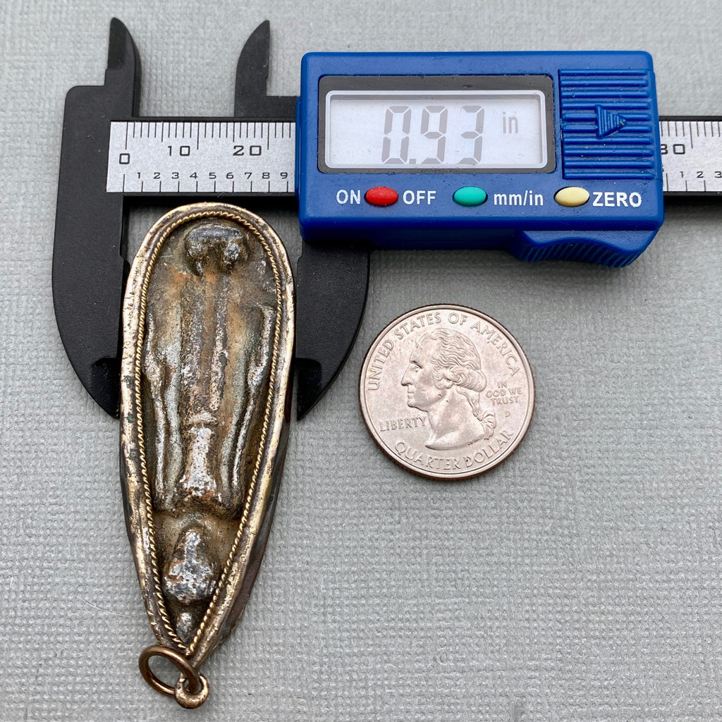 Standing Buddha Amulet Pendant (Teardrop Shaped) From Thailand (LAP26)