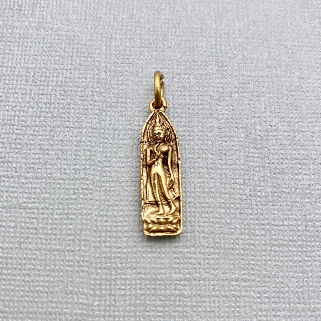 Brass Walking Buddha Pendant From Thailand (SAP11)