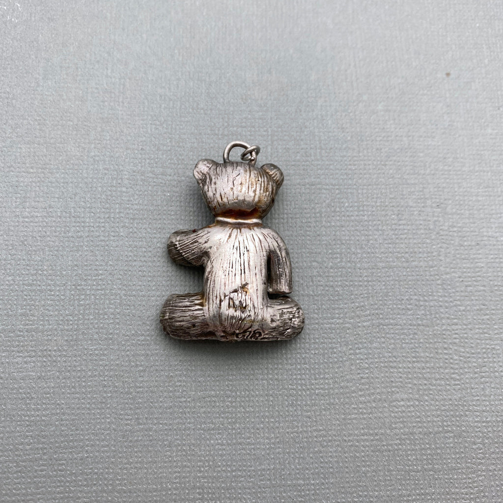 Sterling Silver Teddy Bear Pendant (Bow Tie) (SP26)