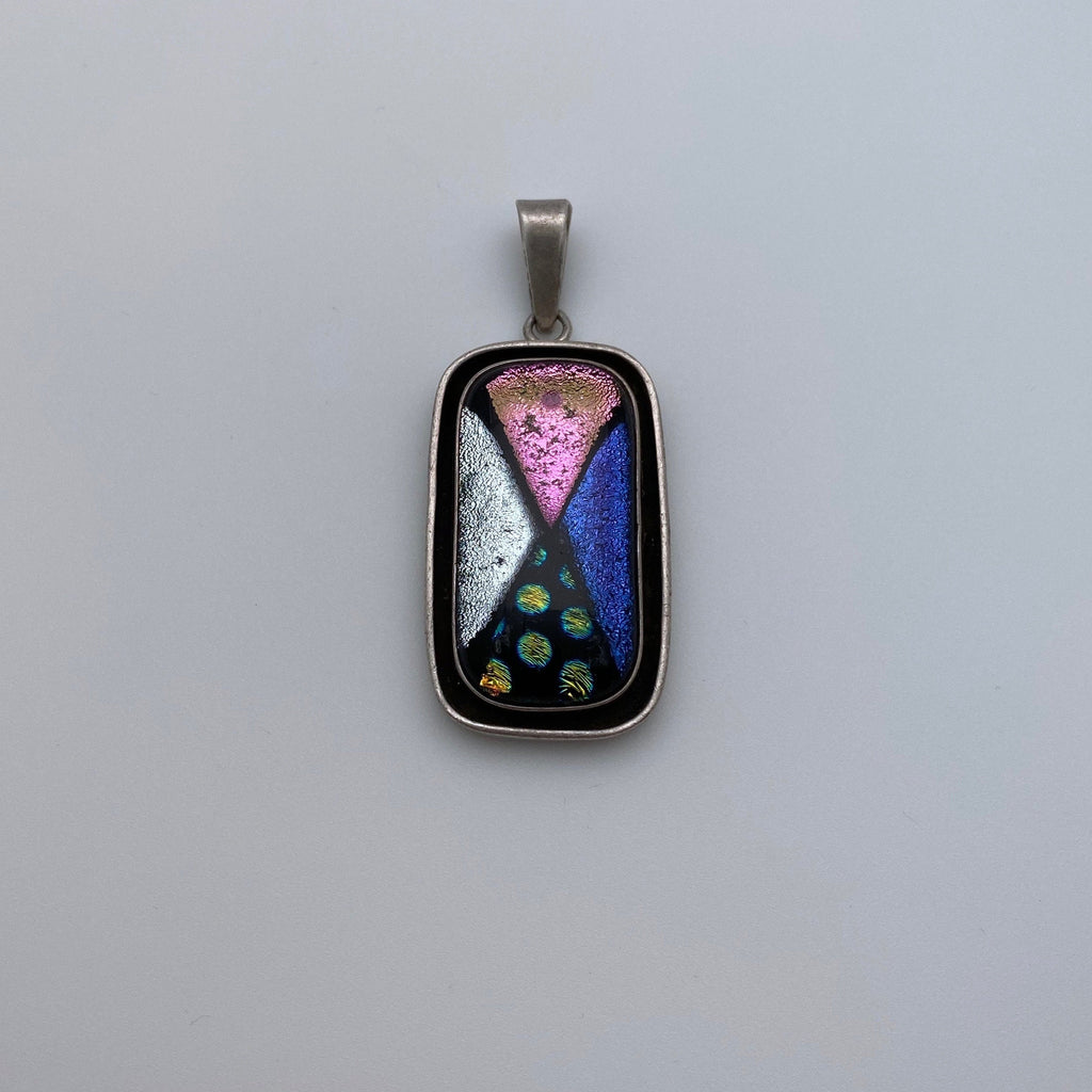Sterling Silver Dichroic Glass Pendant (SP54)