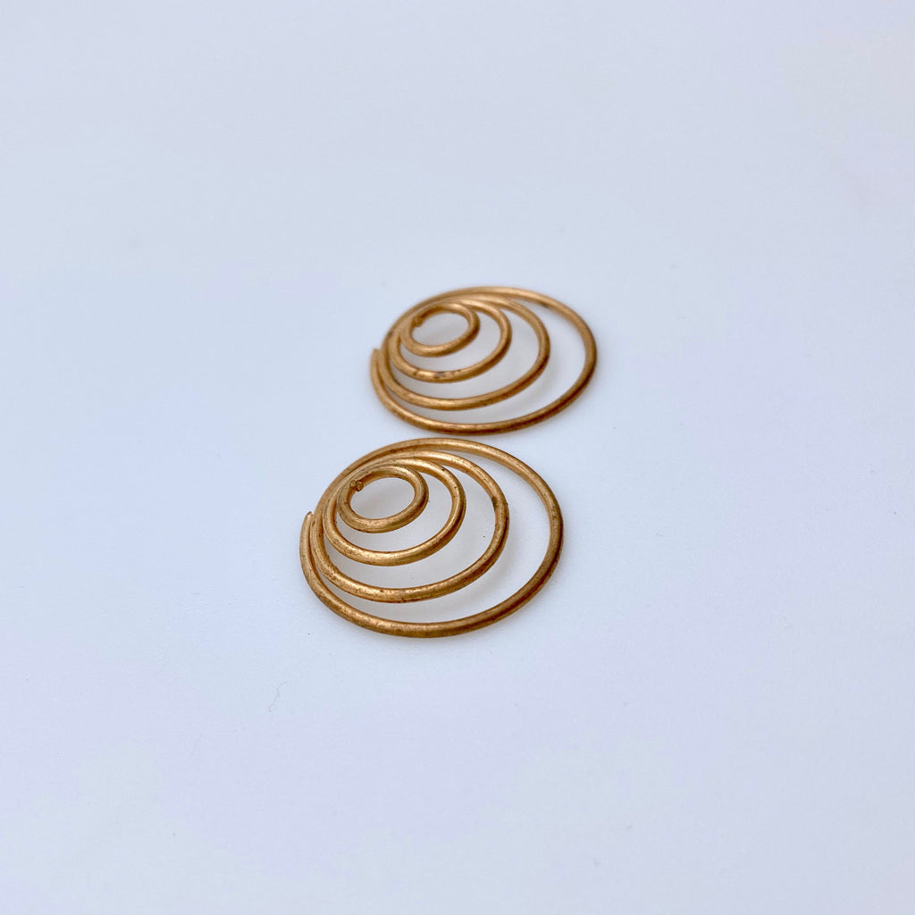 Pair Of Vintage Spiral Wire Brass Pendants (BP53)