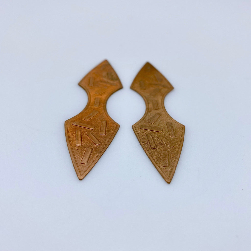 Pair Of Vintage Brass Plated Stampings (MP33)