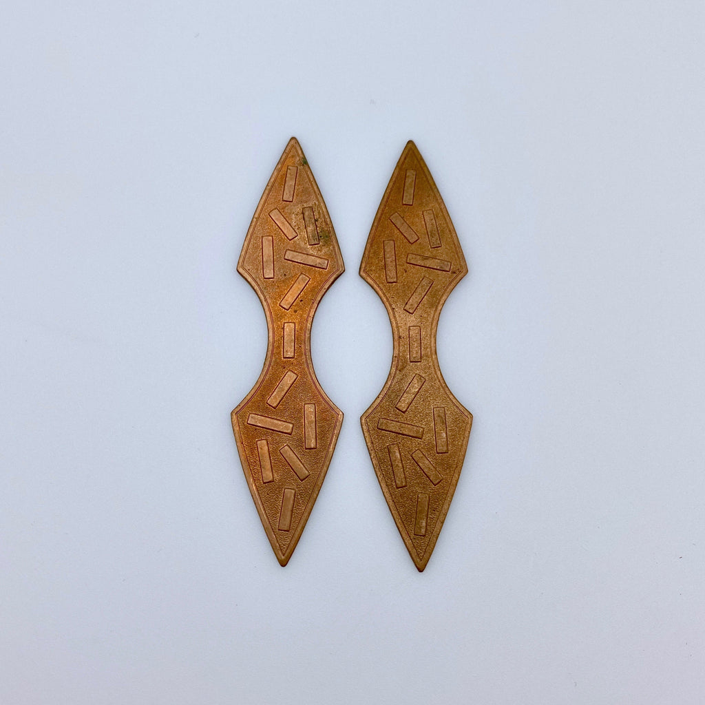 Pair Of Vintage Brass Plated Stampings (MP33)