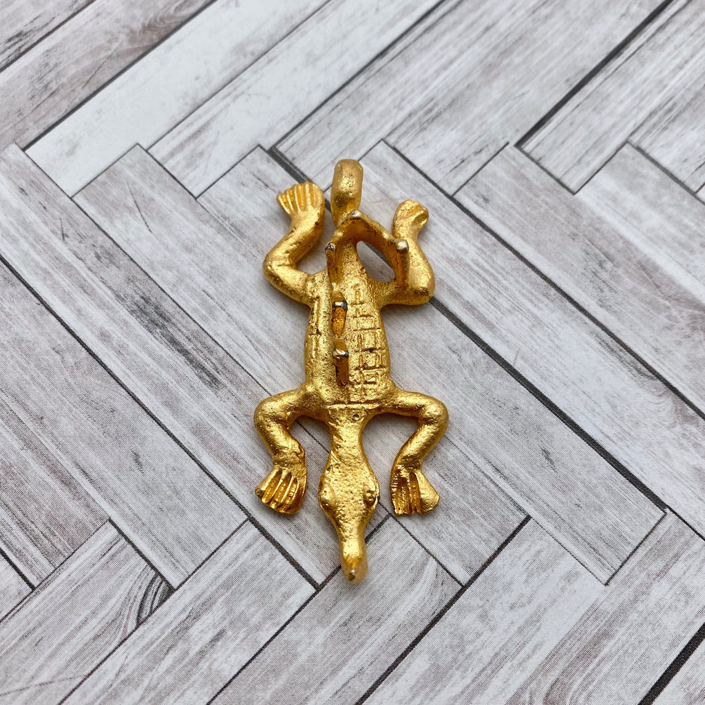 Metal Lizard Or Baby Alligator Pendant (Available In 2 Options: Gold Or Gun Metal) (MP36)