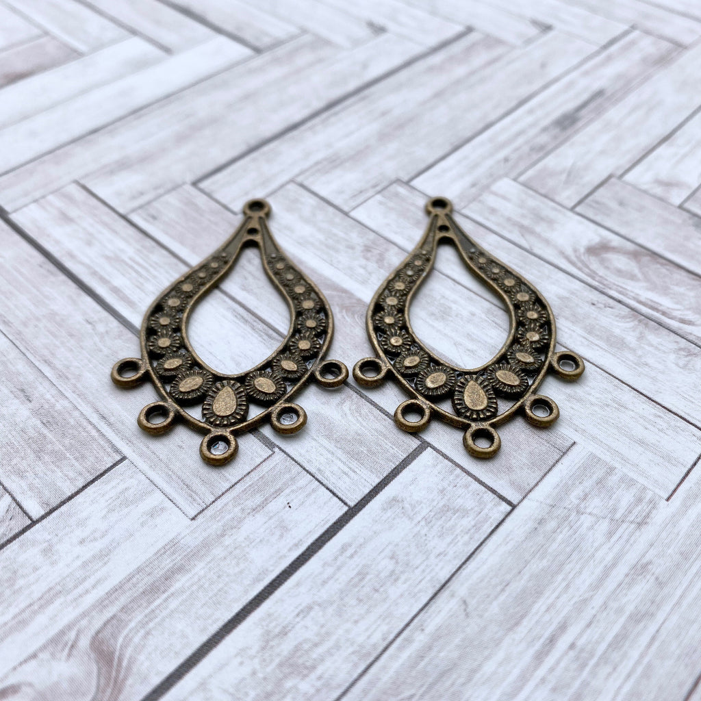 Pair Of Bronze Metal Chandelier Earrings (BRZP1)