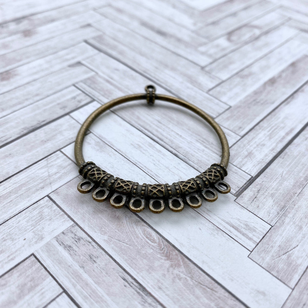 Bronze Multi Loop Metal Pendant Or Earrings (BRZP2)