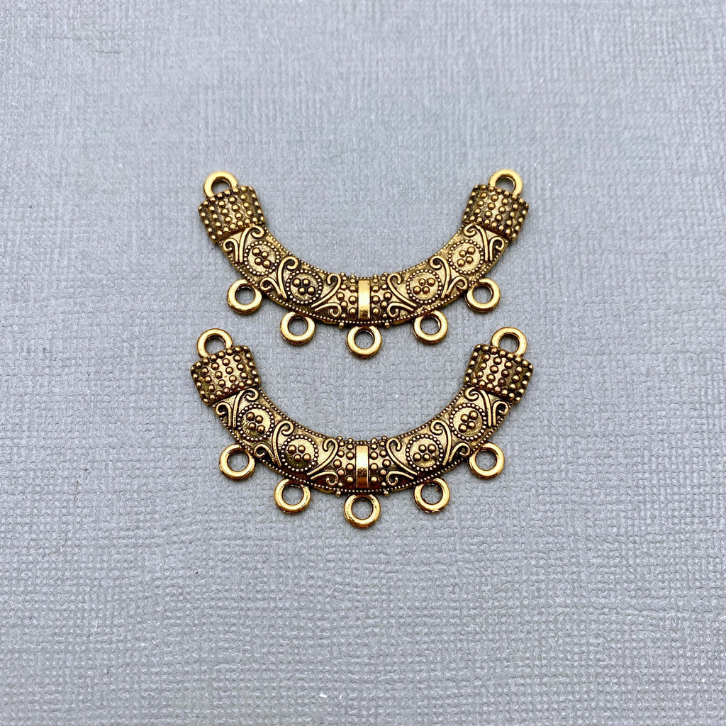 Brass Plated Chandelier Earring Half-Hoops (MP147)