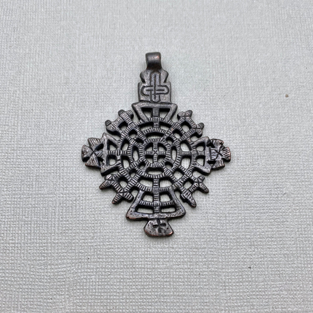Spider Web Brass Cross (Available in 2 Colors) Antique Brass & Black Patina (LBC41)