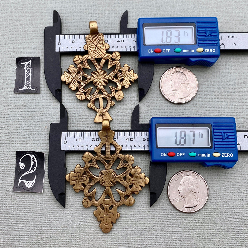 Detailed Ethiopian Brass Cross Pendant (Available In 2 Options) (LBC63)