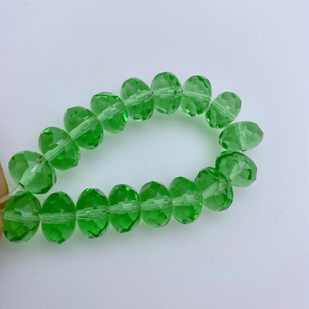 Bright Spring Green Rondelle Beads (7x10mm) (GCG2)