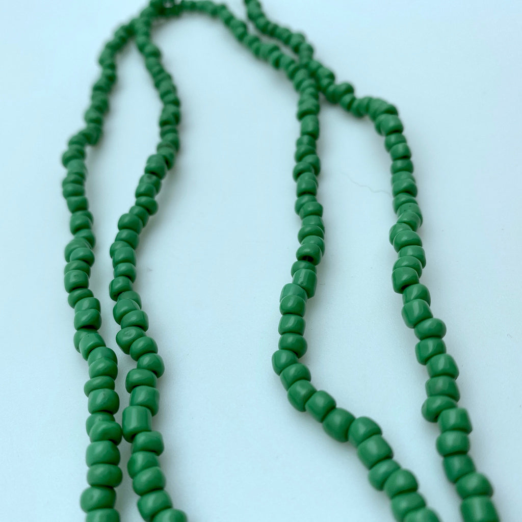 Vintage Kelly Green Czech Glass Spacer Beads (5mm) (GCG15)