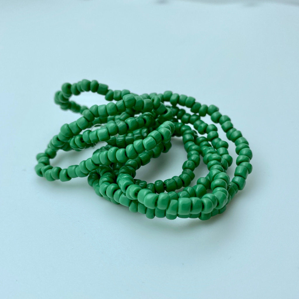Vintage Kelly Green Czech Glass Spacer Beads (5mm) (GCG15)
