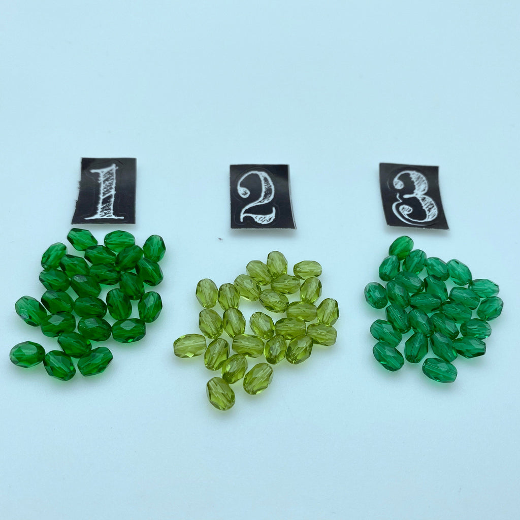 Green Czech Glass Spacer Beads (3 Variations) (5x7mm) (GCG27)