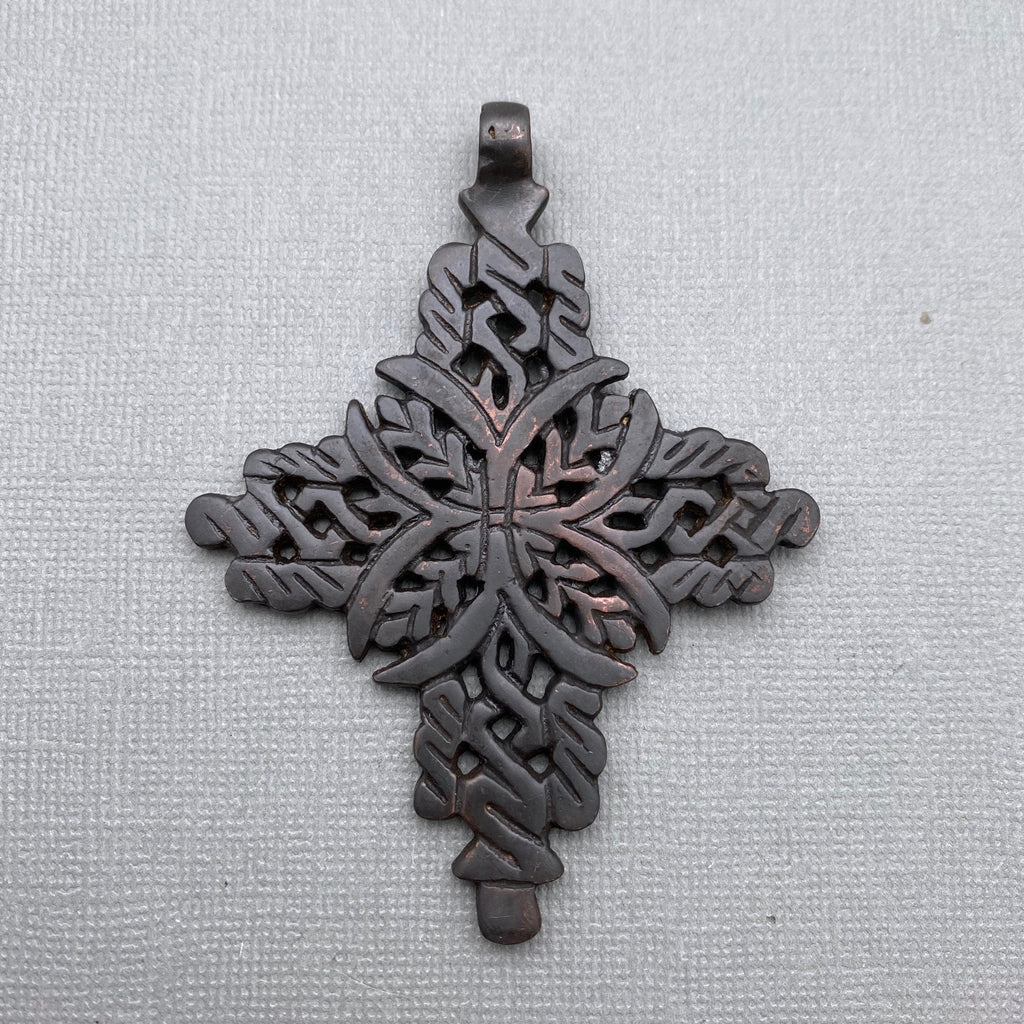 Diamond Celtic Cross Pendants In Antique Brass, Black Patina (Choose From 2 Different Colors) (LBC67)