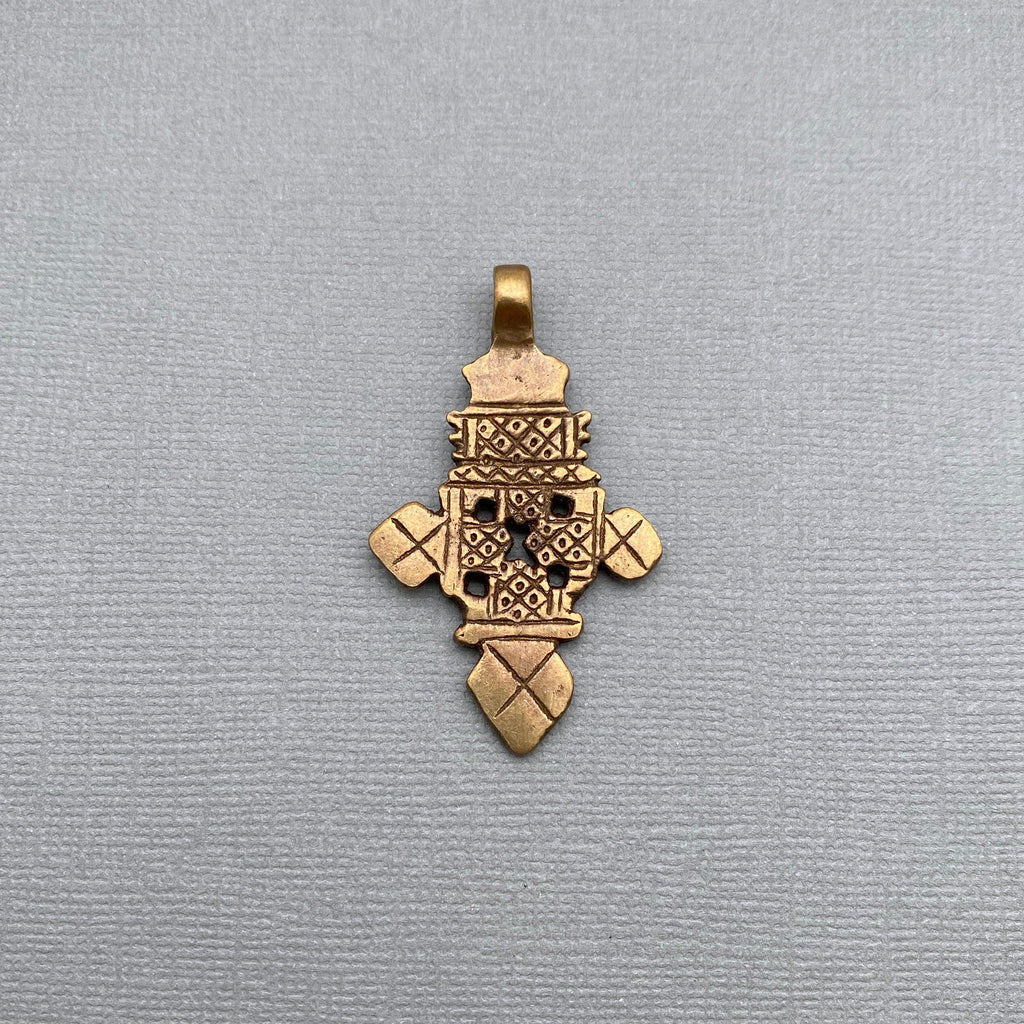 Ethiopian Coptic Cross Pendants In Antique Brass (SBC2)