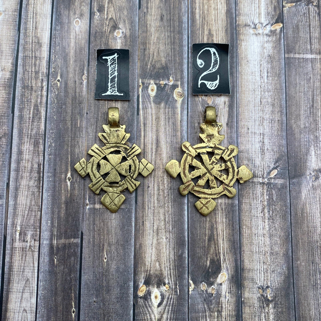 Ethiopian Cross Pendants In Brass (Choose From 2 Different Options) (SBC9)