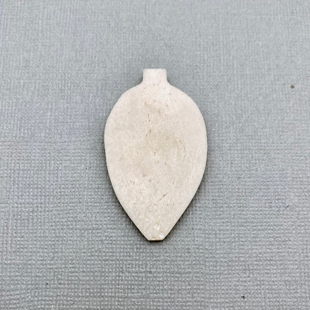 Vintage Carved Bone Leaf Pendant (BNP1)