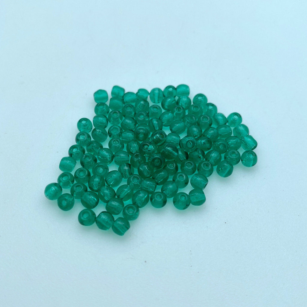 Round Turquoise Green Translucent Czech Glass (3mm) (GCG51)