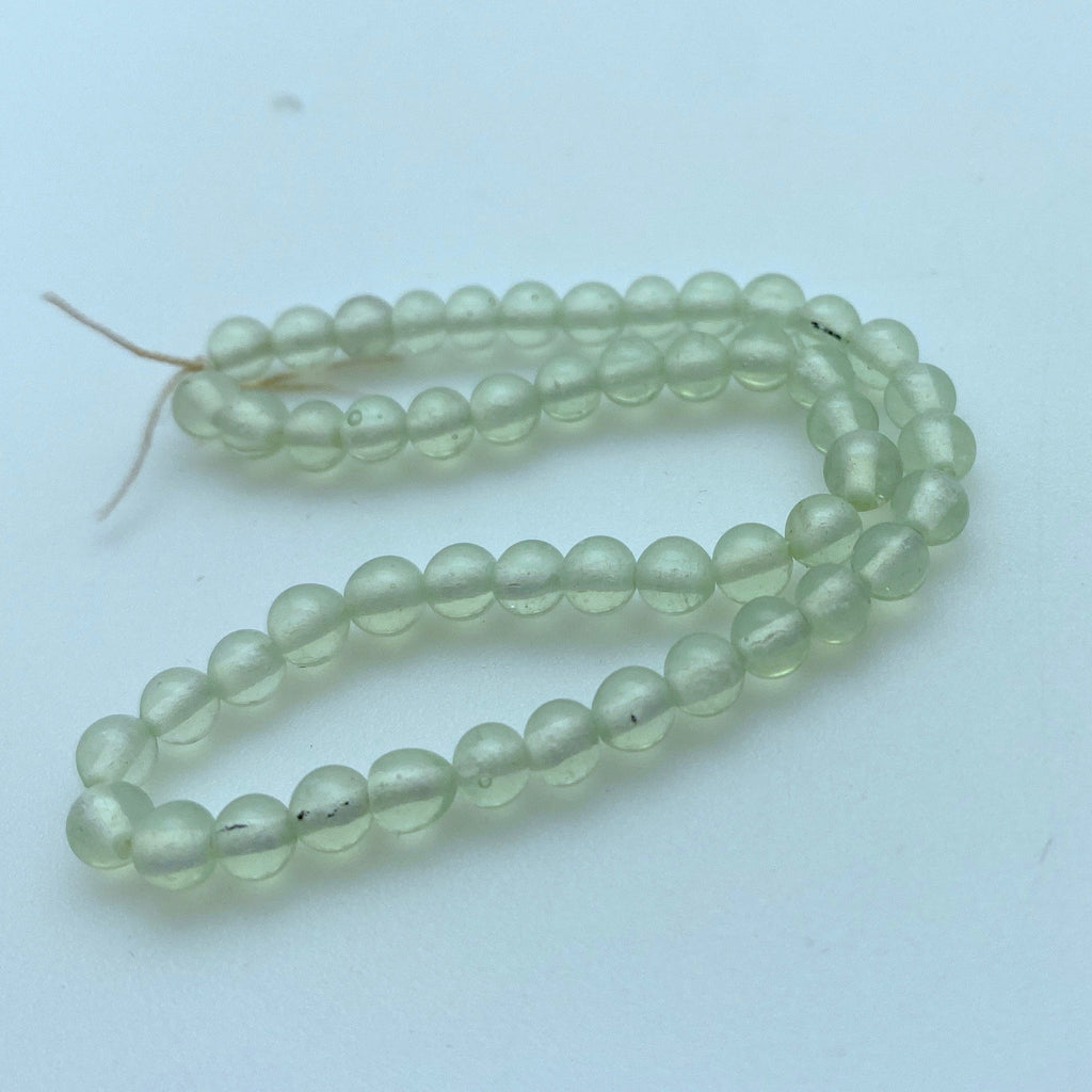 Vintage Milky Translucent Light Green Japanese Spacer Beads (4mm) (GJG2)