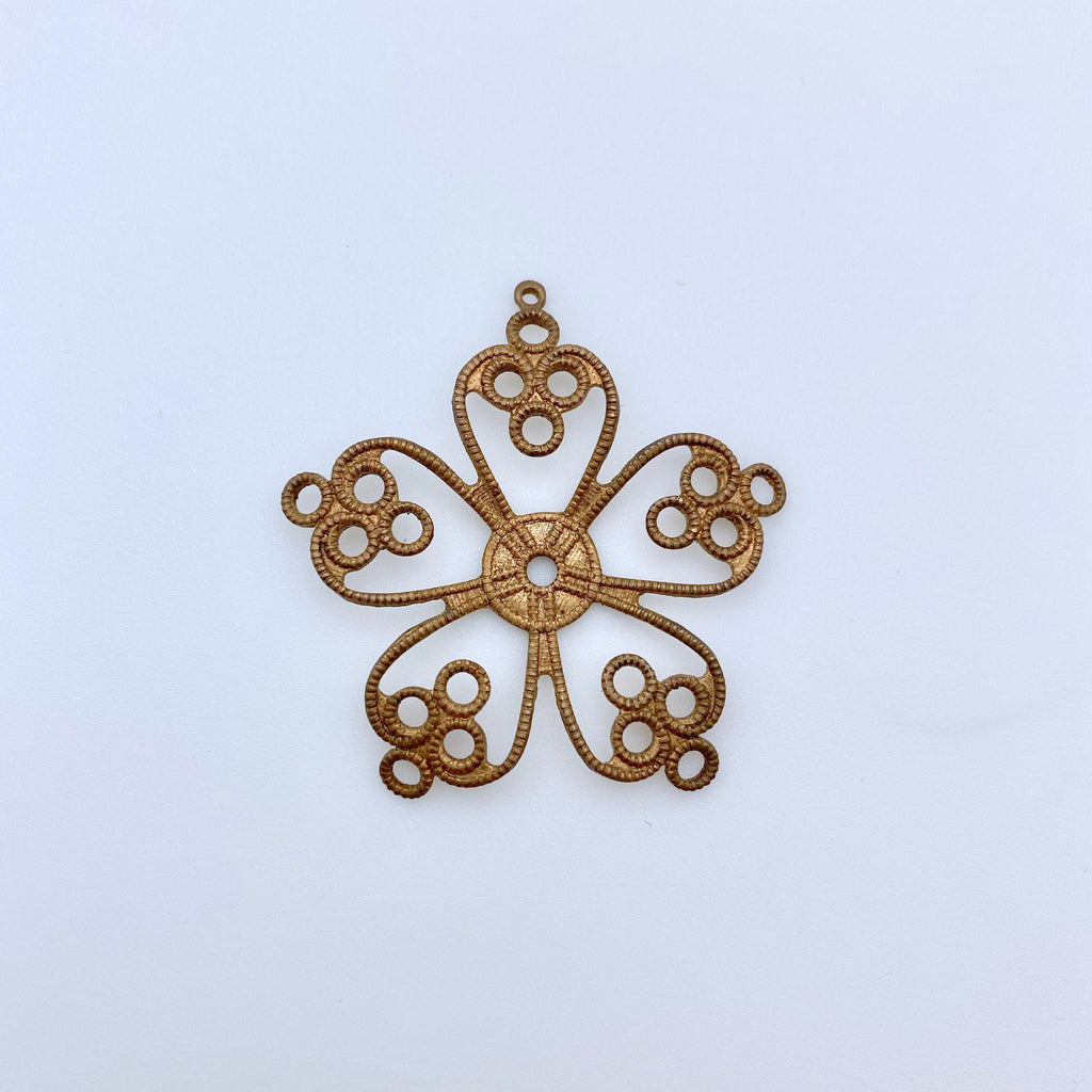 Vintage Brass Flower Filigree Stamping (BP18)