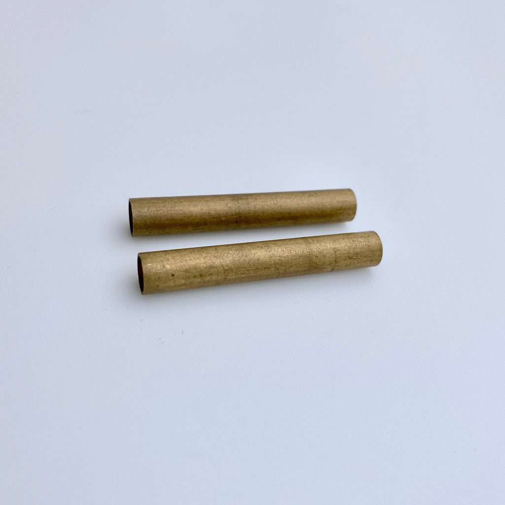 Pair Of Vintage Brass Tube Pendants (BP27)