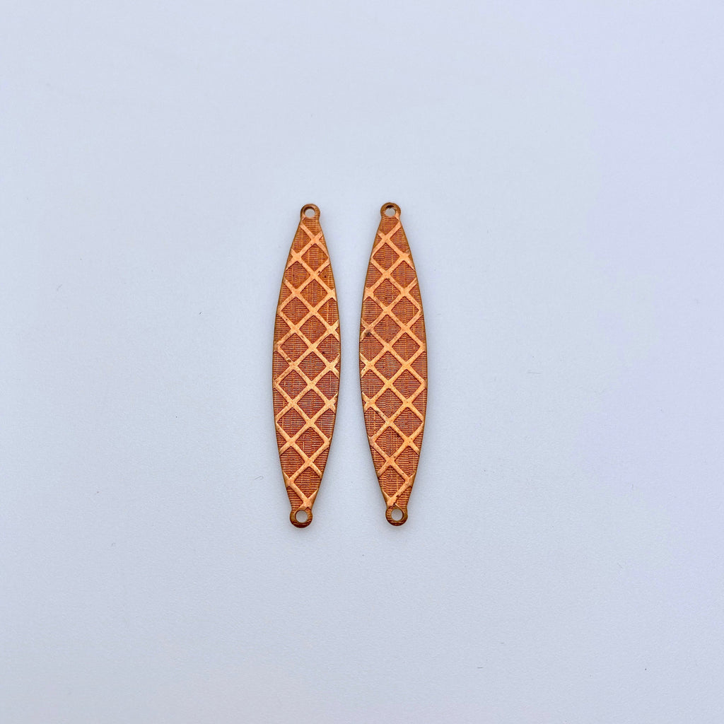 Pair Of Double Connector Copper Criss Cross Finding (MP10)