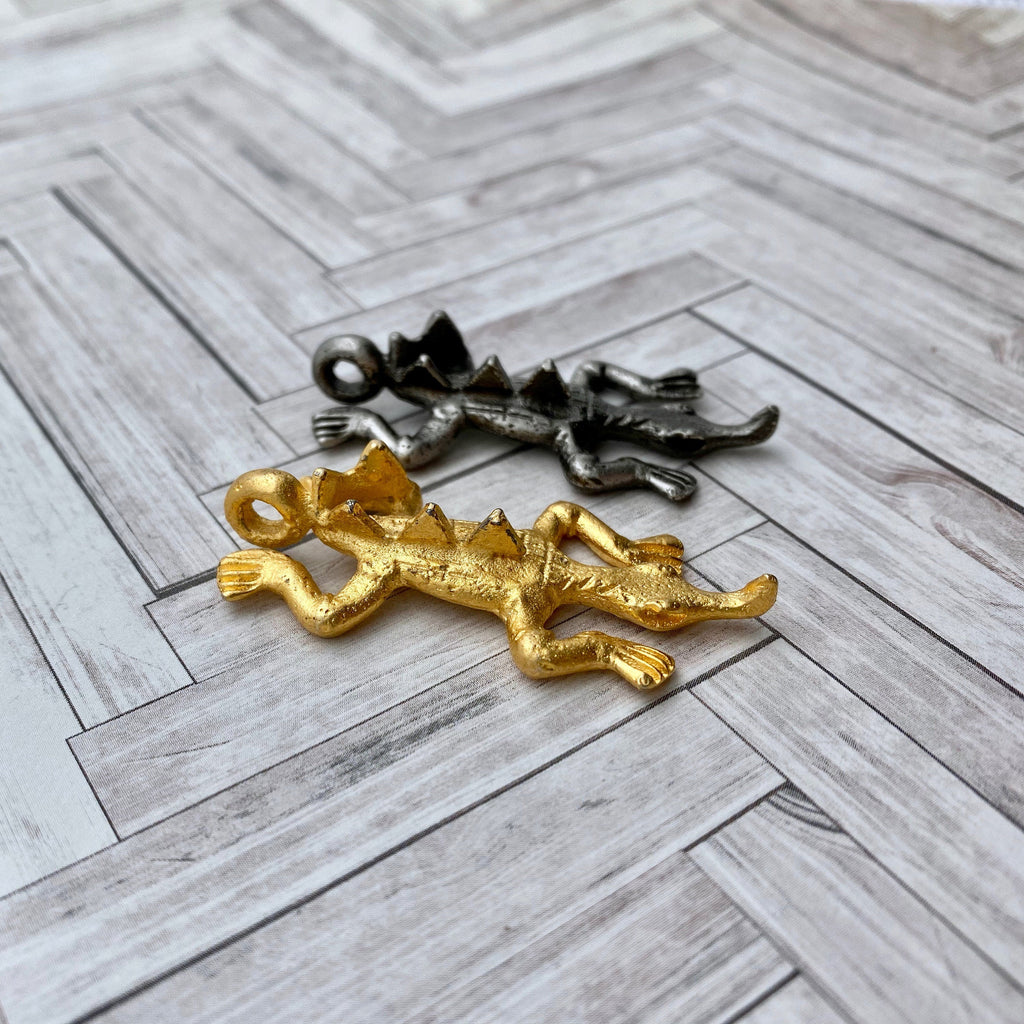 Metal Lizard Or Baby Alligator Pendant (Available In 2 Options: Gold Or Gun Metal) (MP36)