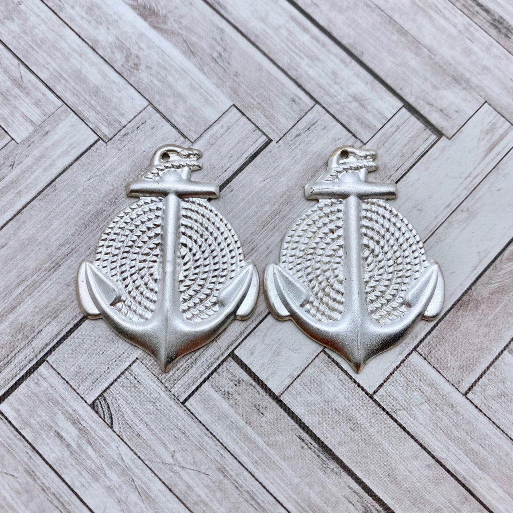 Pair Of Anchor Metal Stamping Pendants (MP78)