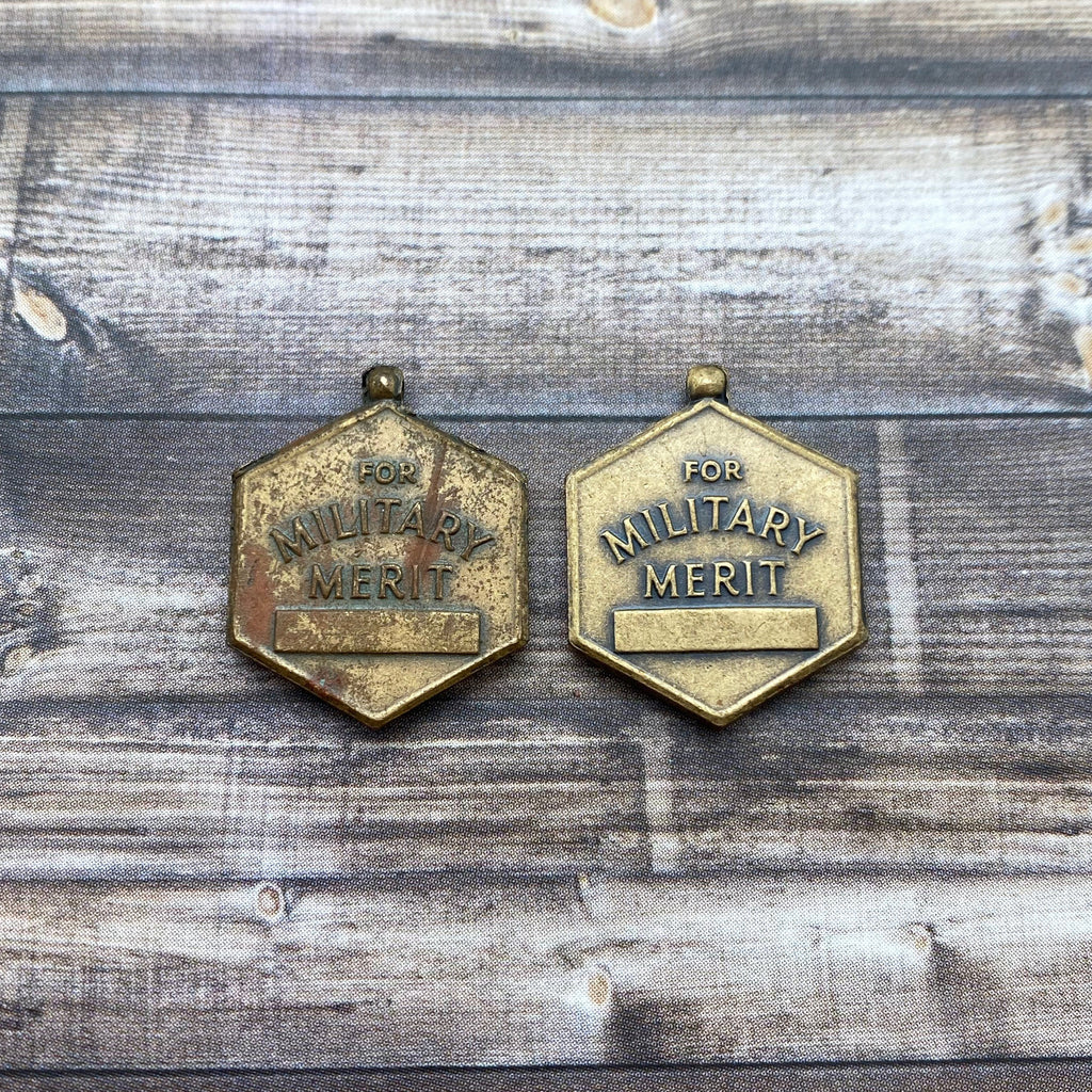 Pair Of Vintage Brass Department Of The Air Force Military Merit Pendant (MP87)