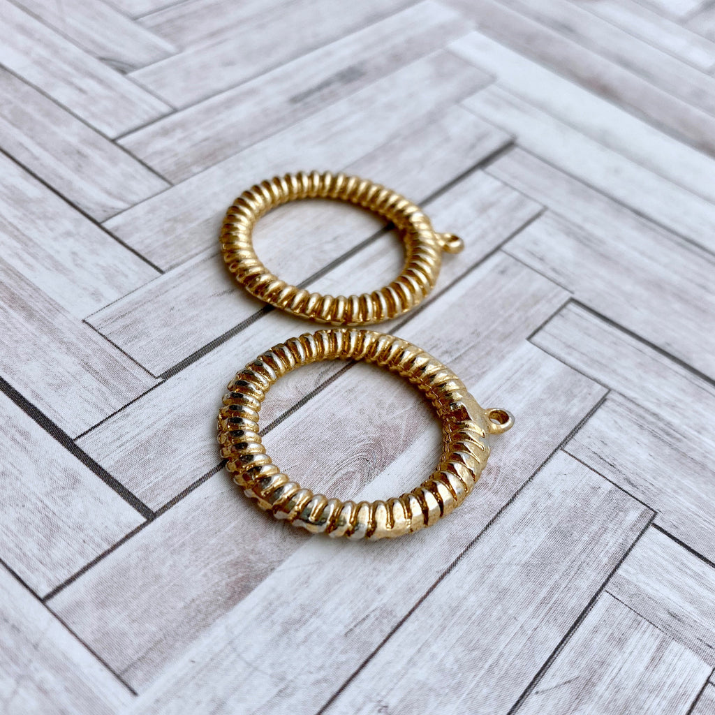 Pair Of Brass Plated Round Pendants (MP141)