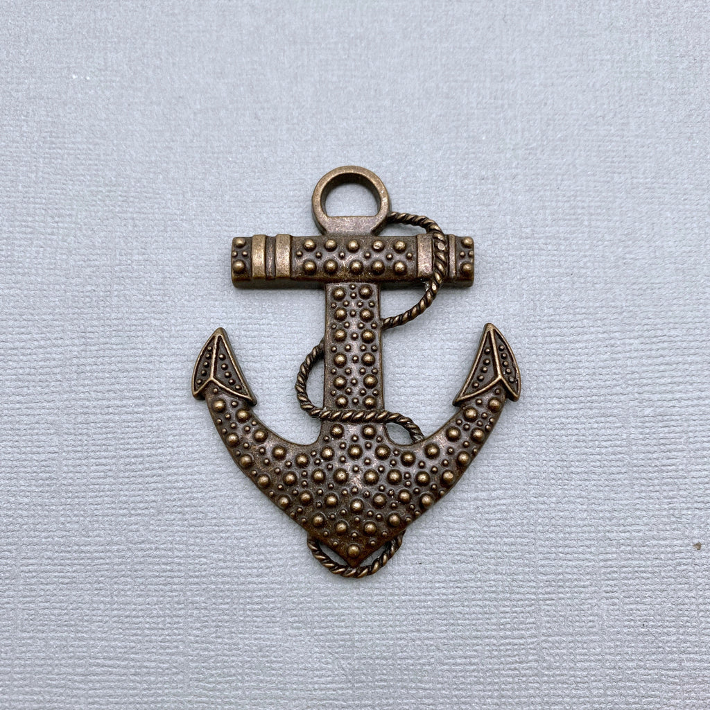 Bronze Color Studded Anchor Pendant (BRZP3)