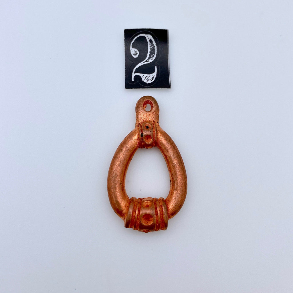 Vintage Electroplated Lucite Loop Pendant (Bronze, Brass & Copper Plate) (BRZP4)