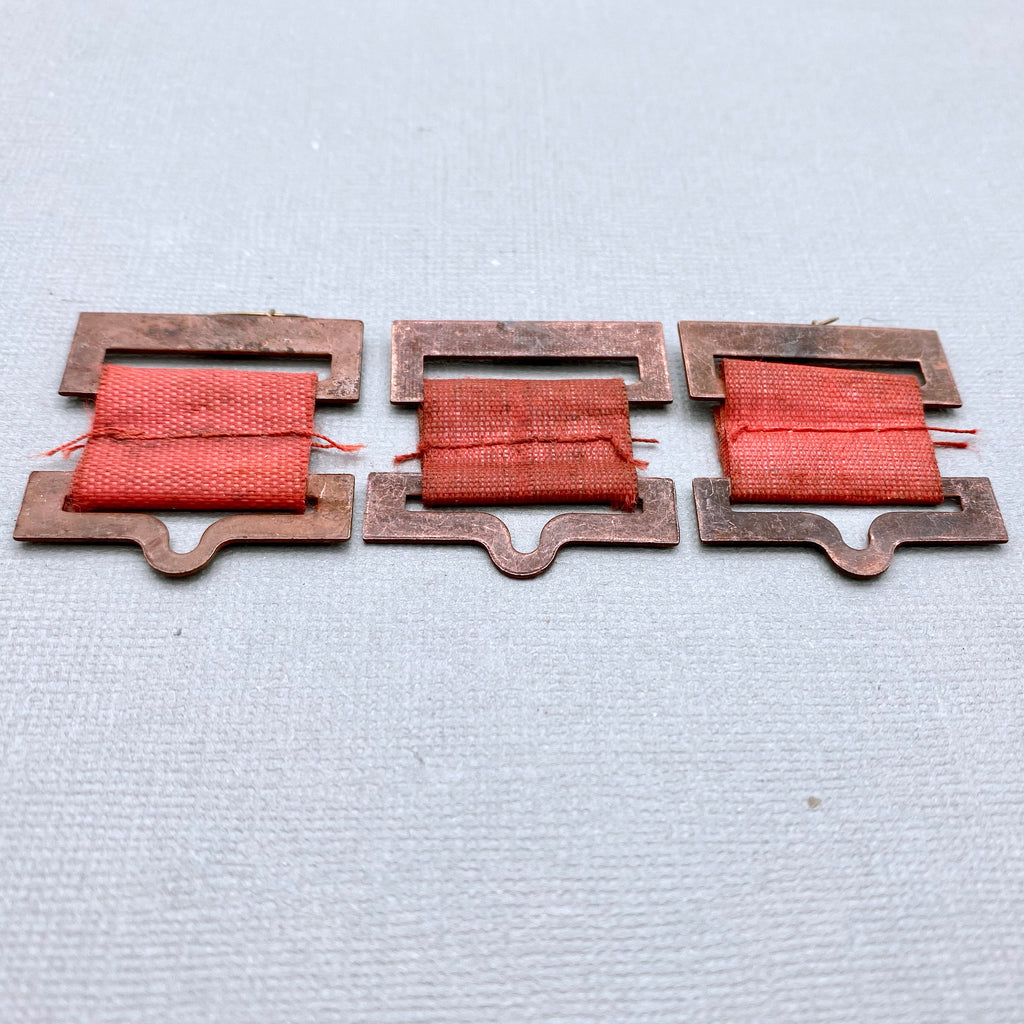 3 Copper Military Medal Pins From The 1940s (MP154)